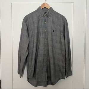 Ralph Lauren Blaire Shirt Mens Size S Plaid Black White Button Down Logo